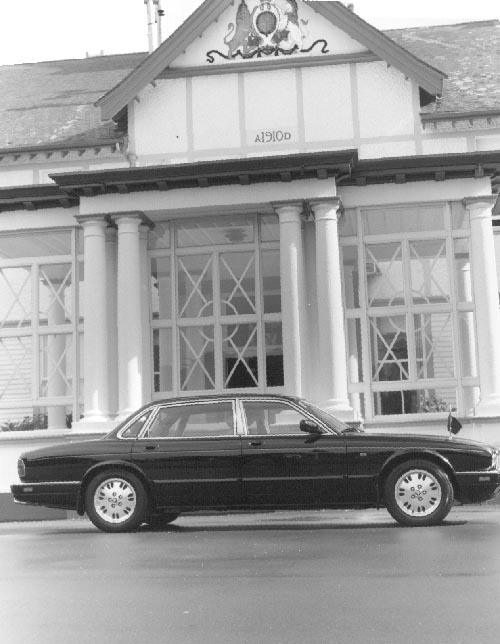 Jaguar car outside Government House