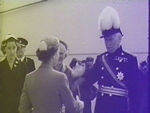 Queen shaking hands with Governor General Norrie