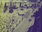 Crowd outside Parliament