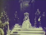 Queen seated in Parliament