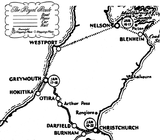 Map of upper South Island