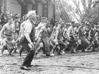 Apirana Ngata leading haka, 1940 (9k)