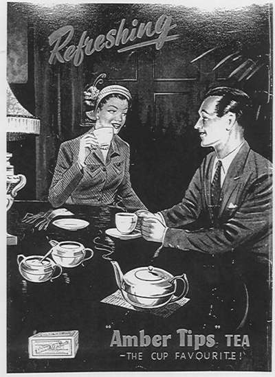 man and woman drinking tea